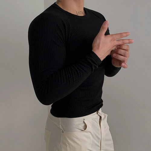 Load image into Gallery viewer, Men's T-shirts New Simple Slim Fit Long Sleeved Trendy Men's Spring Solid Color Round Neck Korean Design Clothing 9W1439
