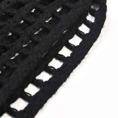 Load image into Gallery viewer, Women Black Knittng Hollow Out Big Size Long Dress New Round Neck Long Sleeve Fashion Tide Spring Autumn 2025 5WA10401
