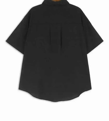 Women Green Plaid Pleated Big Size Casual Blouse New Lapel Short Sleeve Shirt Fashion Tide Spring Summer 2025 1DH6308