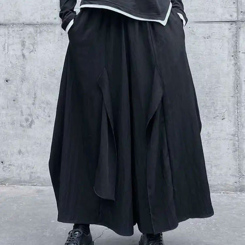 Load image into Gallery viewer, High Elastic Waist Black Irregular Spliced Long Wide Leg Pants New Trousers Women Fashion Tide Spring Autumn 2025 1DH5094
