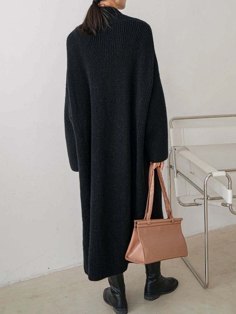 Yellow Big Size Long Knitting Cardigan Sweater V-Neck Long Sleeve Women New Fashion Tide Spring Autumn 2025 1DH6453