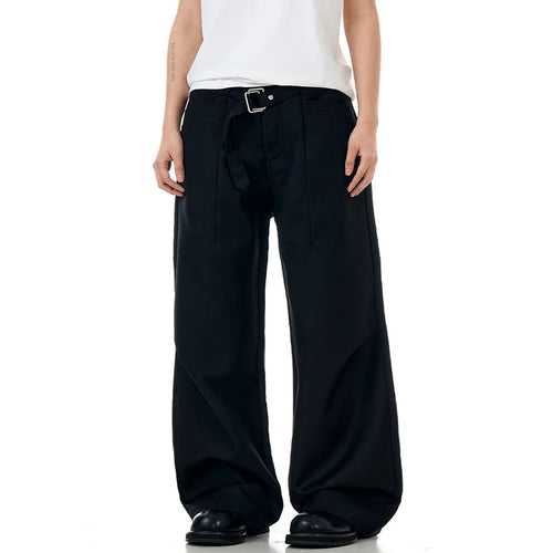 Load image into Gallery viewer, American Style Male Suit Pants Loose Pleated Design Straight Leg Solid Color Simple Men's Trousers Summer 9W1953
