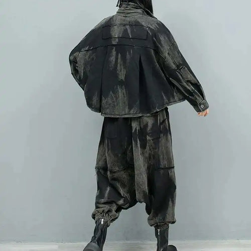 Load image into Gallery viewer, Big Size Casual Jacket Wide Leg Pants Two Piece Suit New Lapel Long Sleeve Women Fashion Tide Spring Autumn 2025 1DH9185
