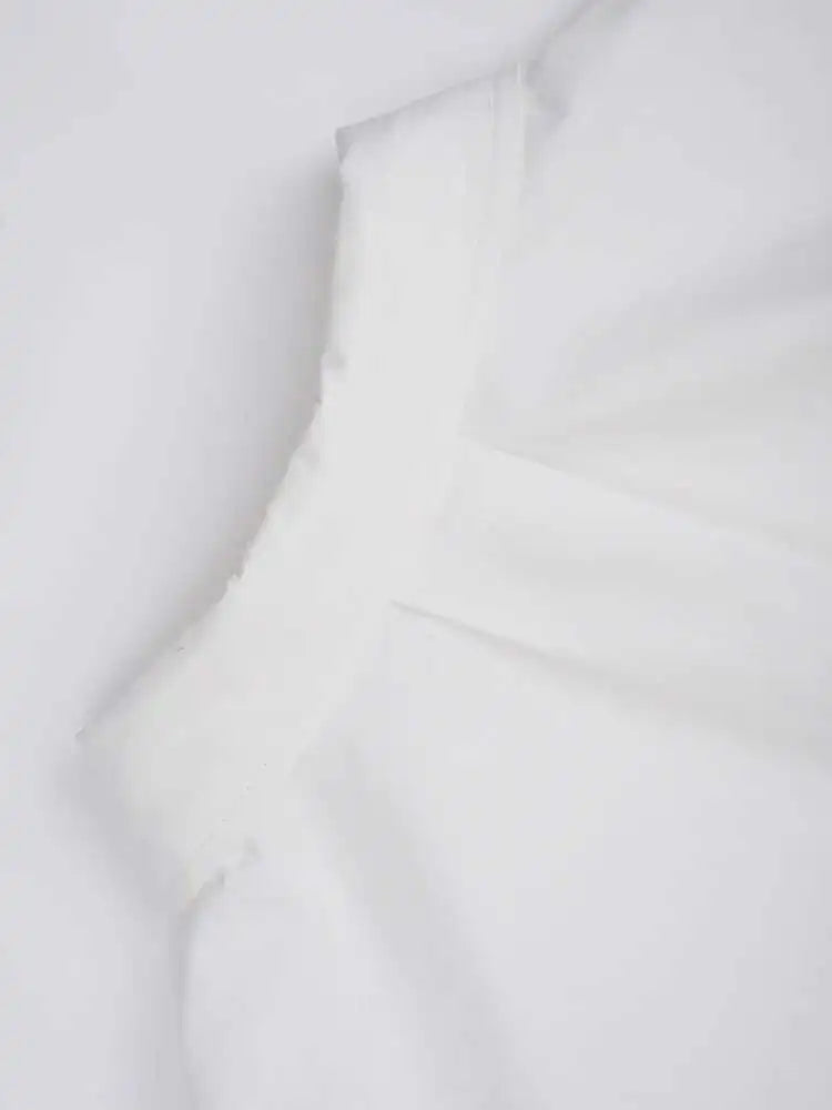 Women White Hem Elastic Big Size Elegant Blouse New Lapel Long Sleeve Shirt Fashion Tide Spring Autumn 2025 CPDB215