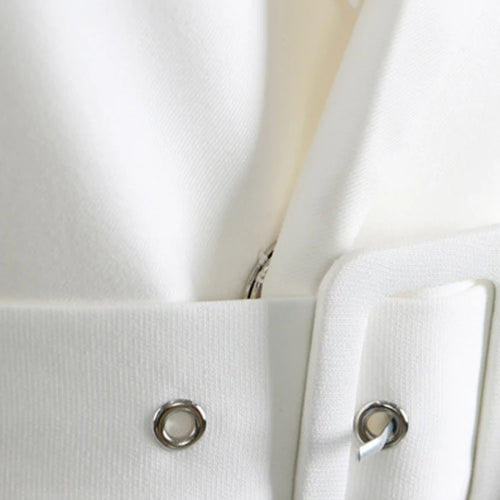 Load image into Gallery viewer, Women White Sequins Flower Big Size Long Blazer New Lapel Long Sleeve Jacket Fashion Tide Spring Autumn 2025 1DJ1288
