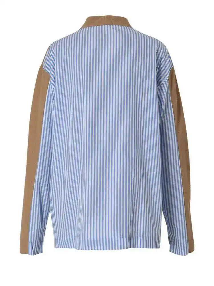 Striped Big Size Knitting Cardigan Sweater Loose Fit V-Neck Long Sleeve Women New Fashion Tide Autumn Winter 2025 1DF3049