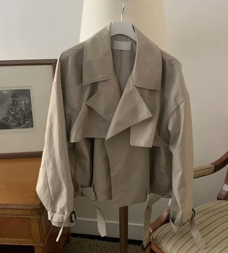 Korean Style Male Jacket Turn-down Collar Loose Casual Solid Color Men Clothing 2024 Autumn New Fashion Tide 9C878