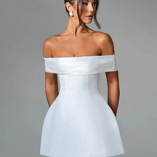 Load image into Gallery viewer, Off-shoulder Backless Sexy Mini Dress For Women Fashion Strapless Sleeveless High Waist A-line Club Party Dress Elegant
