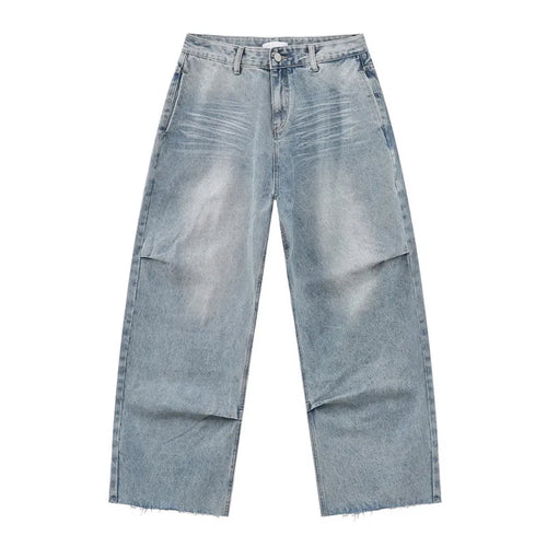 Load image into Gallery viewer, Men's Jeans Solid Color Design Personalized Pleated Casual Curved Knife Fashion Loose Washed Male Denim Pants Summer 9W1587
