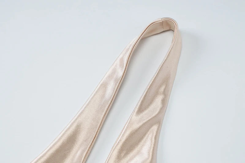 V-neck Sleeveless Neck-mounted Backless Ribbon Thigh Split Maxi Dress Women Elegant Sexy Evening Dress Ladies Outfits