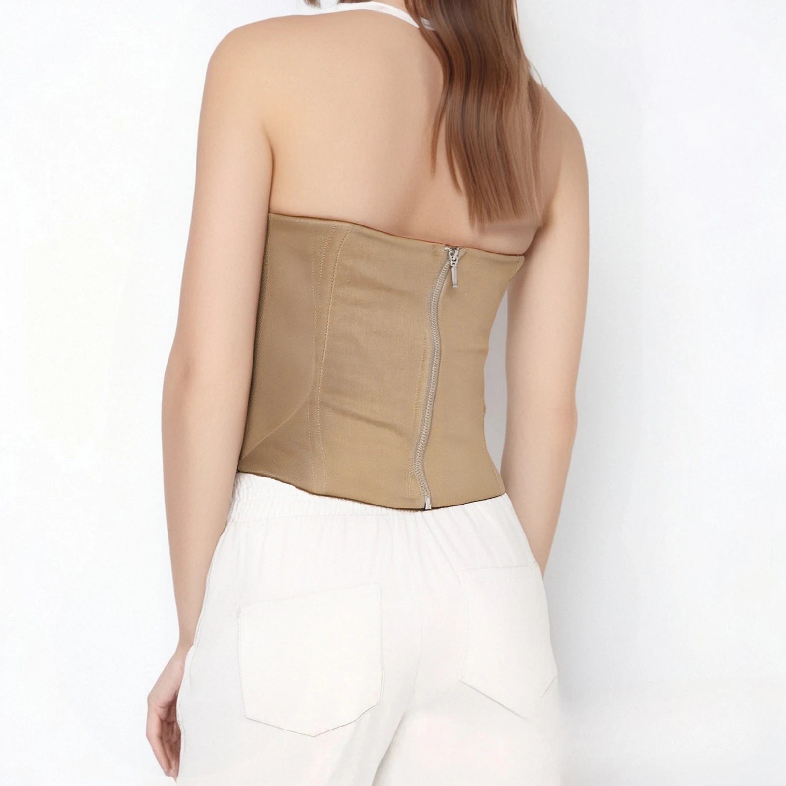 Halter Neck Tops  Women Summer Clothes Solid Color Sleeveless Open Back Front Cross Bandage Tanks 2000s Streetwear