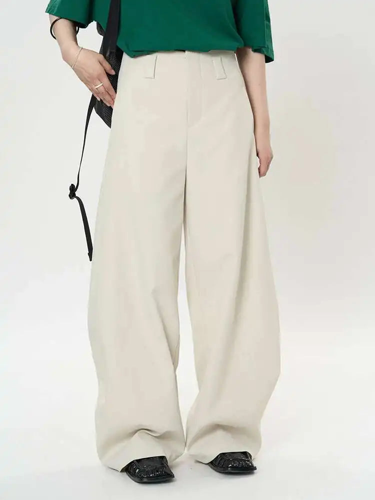 High Waist Purple Brief Shaped Elegant Long Wide Leg Pants New Trousers Women Fashion Tide Spring Autumn 2025 1DH9918