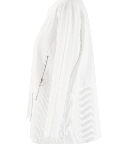 Women White Irregular Hem Big Size Casual T-shirt New Round Neck Long Sleeve Fashion Tide Spring Autumn 2025 CPG1909