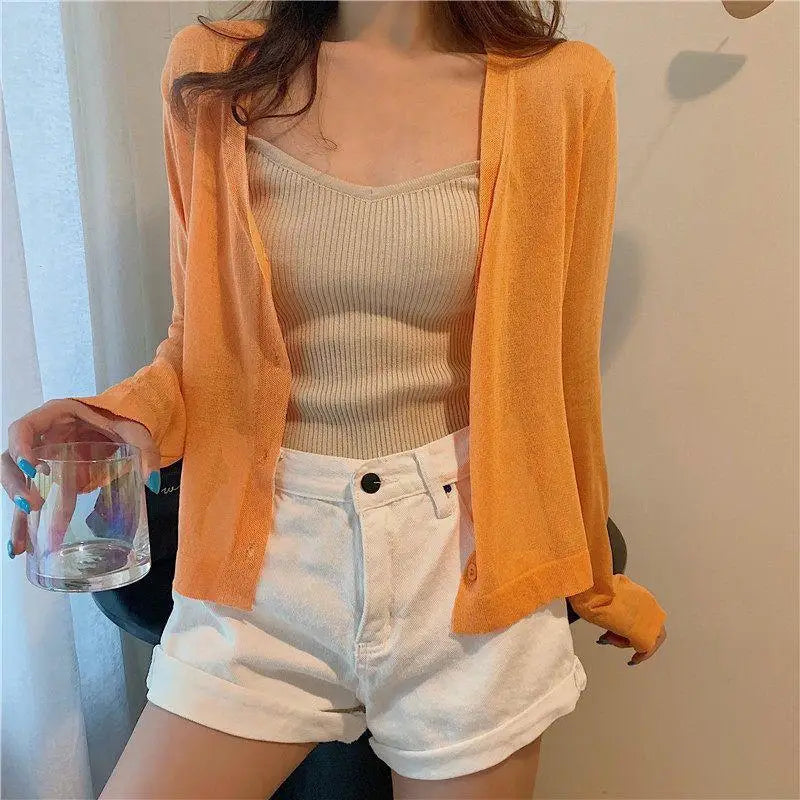 Sunscreen Clothes Womens Summer Coat Shirt Beach Sun Protection Clothing Outside Shawl Sun Protection Cardigan Cover Knit Jacket
