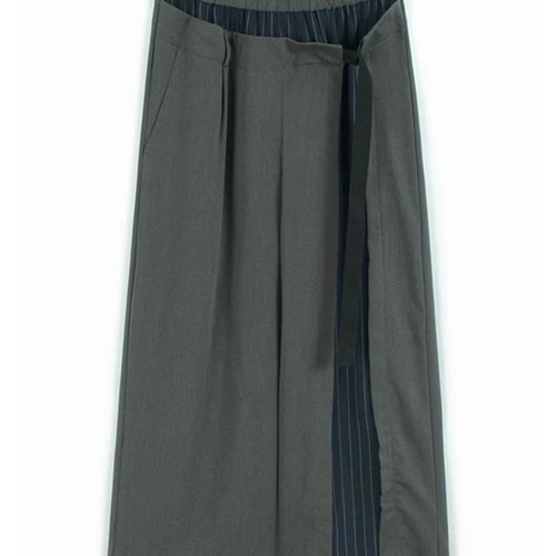 Load image into Gallery viewer, High Elastic Waist Blue Striped Color-block Wide Leg Pants New Trousers Women Fashion Tide Spring Autumn 2025 1DJ1320
