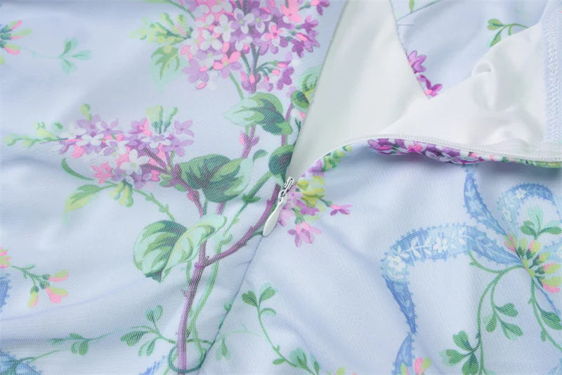 Sleeveless Print Spaghetti Strap Slash Neck Sexy Backless Thigh Split Maxi Dress Women Pleated Vacation Dress Summer