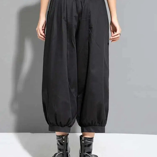 Load image into Gallery viewer, High Elastic Waist Black Pocket Thin Casual Harem Pants New Loose Fit Trousers Women Fashion Spring Autumn 2025 1DF6508
