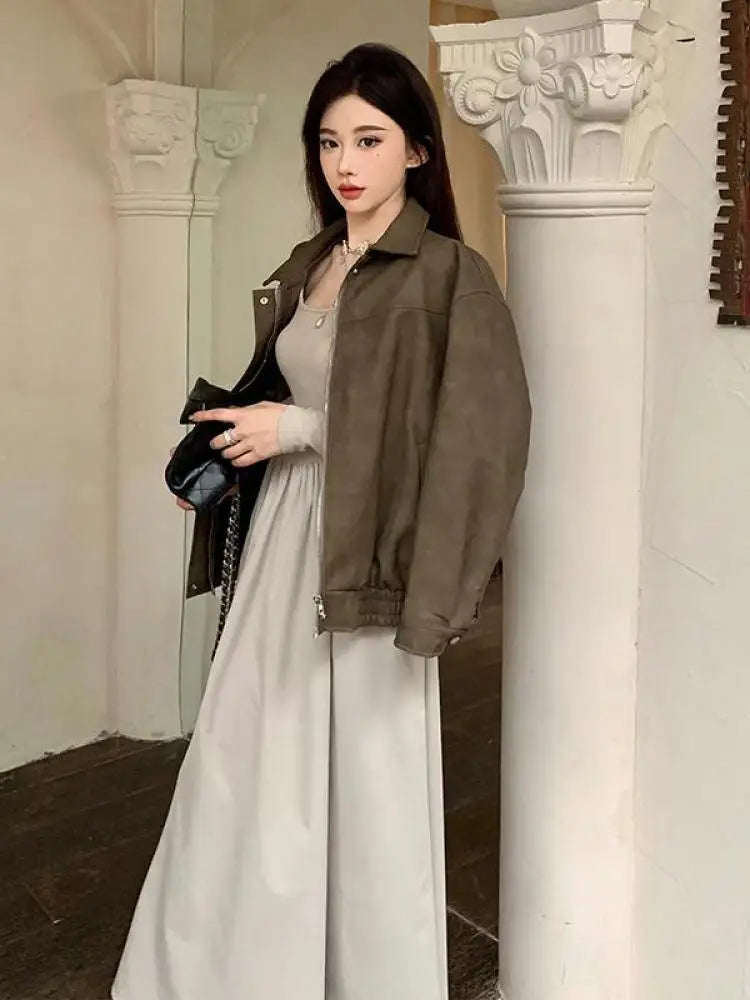 Beige Square Neck Elegant Pleated Dress Women Black Long Sleeve Party Fairy Dress Vintage Autumn 2023 Korean Fashion Popular New