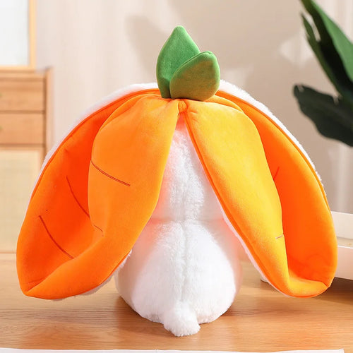 Load image into Gallery viewer, Funny  Strawberry Carrot Rabbit Plush Toy Stuffed Creative Bag into Fruit Transform Baby Cuddly Bunny Plushie Doll For Kids
