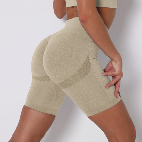 Load image into Gallery viewer, Sport short leggings women seamless Peach Hip Solid Color Sexy High Waist scrunch Pants
