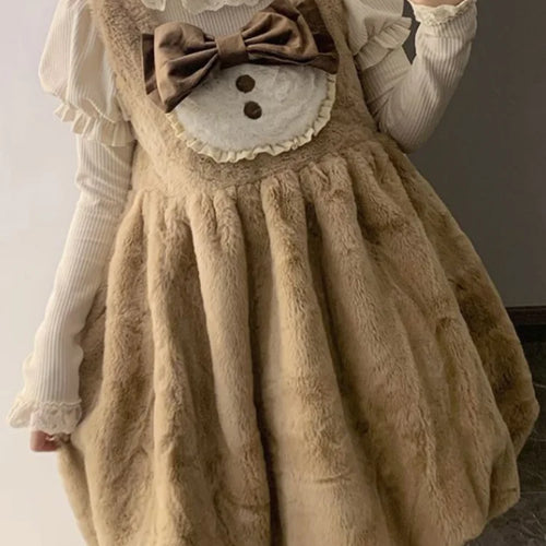 Load image into Gallery viewer, Lolita Lace Puff Sleeve Kawaii Sweet Sweater Women Japanese Knitted Pullover Bow Patchwork Y2k Aesthetic Jumper Harajuku Fashion
