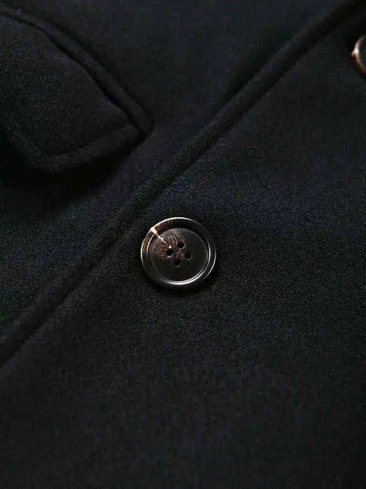 Women Black Topstitched Belted Big Size Trench New Lapel Long Sleeve Windbreaker Fashion Tide Spring Autumn 2025 1DH1762