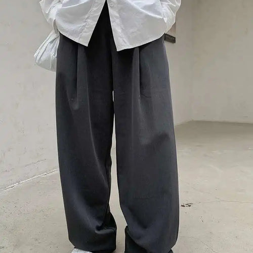 Load image into Gallery viewer, High Waist Gray Brief Pleated Long Wide Leg Elegant Pants New Trousers Women Fashion Tide Spring Autumn 2025 1DH8360
