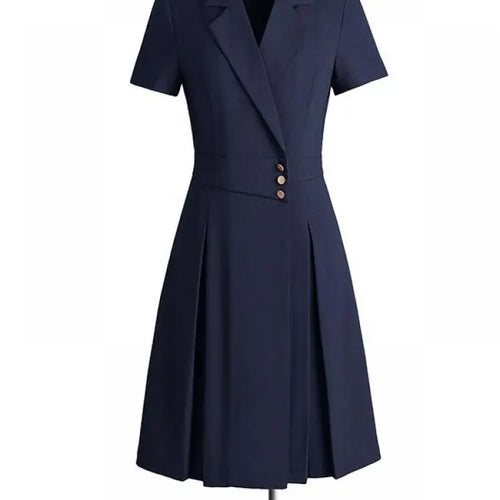 Load image into Gallery viewer, Women Solid Elegant Single Breasted Suit Dress 2024 Summer New Fashion Clothing High Waist Slim Short Sleeved Party Blazer Dress
