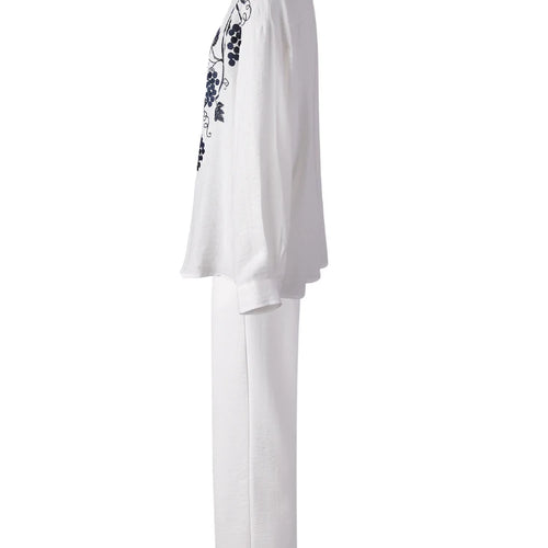 Load image into Gallery viewer, Big Size Embroidery Shirt Wide Leg Pants Two Piece Suit New Lapel Long Sleeve Women Fashion Tide Spring Autumn 2025 CPG307
