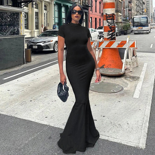 Load image into Gallery viewer, Fashion Elegant White Maxi Dress Women Streetwear Solid Slim Trumpet Party Dress Evening Long Bodycon Clubwear Cloth
