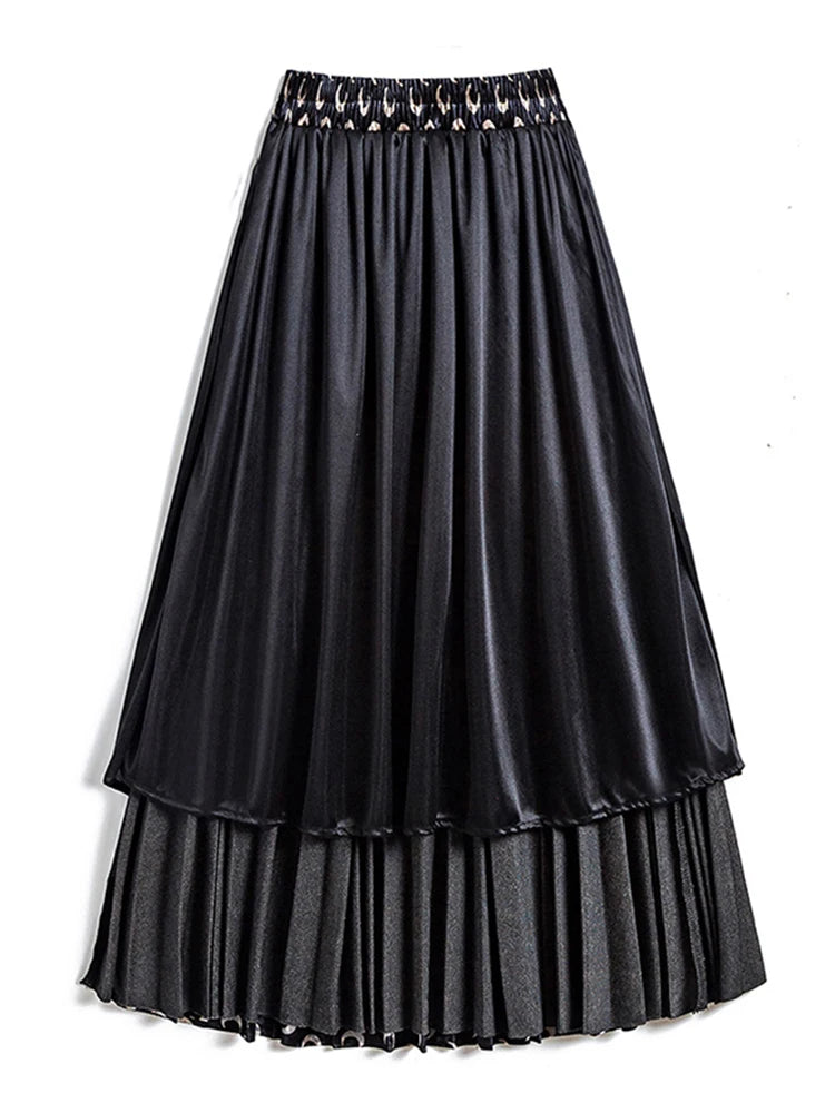 Punk Harajuku Moon Pattern Gold Foil Pleuche Pleated Skirt Retro Gothic Female High Waist A-line Skirt C-126