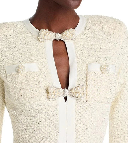 Slimming Spliced Bowknot Fake Two Pieces Dresses for Women Round Neck Long Sleeves Patchwork Pockets Dress Female