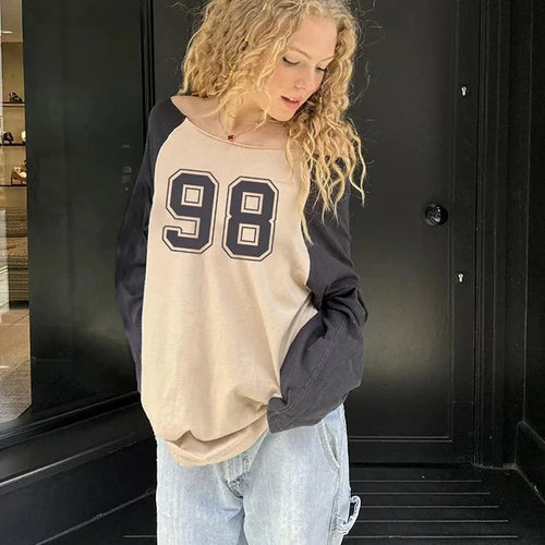 Load image into Gallery viewer, Graphic Tees Y2k Retro Casual Loose Long Sleeve Tops for Women T Shirts Autumn 2024 P67-CF31
