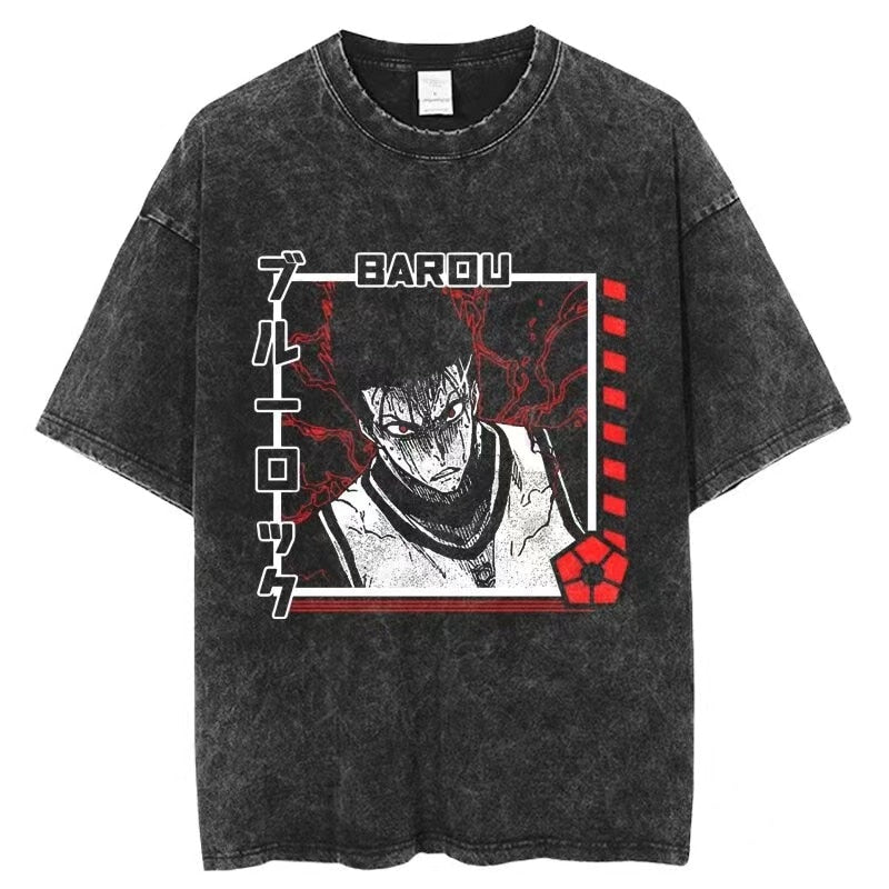 Vintage Washed Tshirts Anime T Shirt Harajuku Oversize Tee Cotton fashion Streetwear unisex top ab79v1