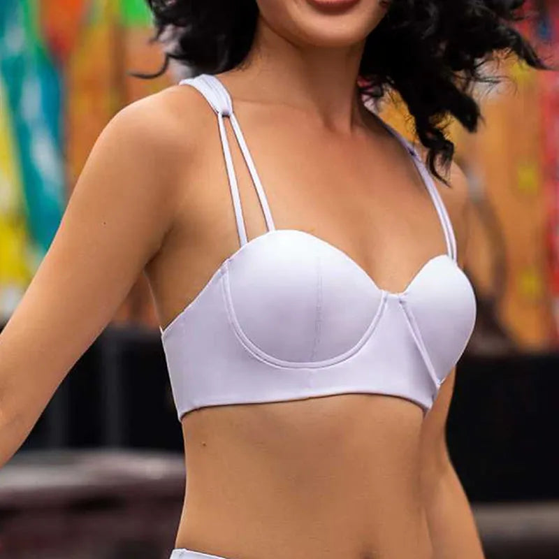 Women Sports Bra Sexy Criss Cross Straps Back High Support Impact Yoga Underwear Running Fitness Workout Bra Gym Padded Bralette