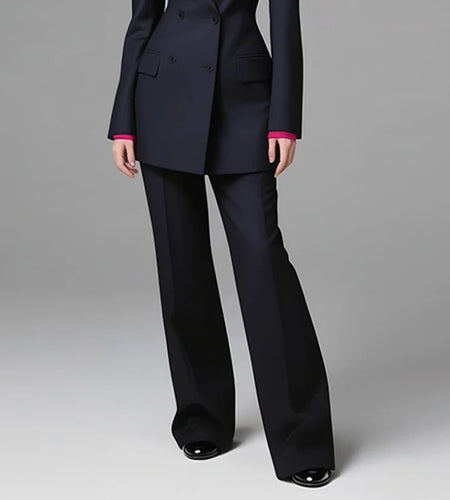 Women 's Suit Pants 2025 Summer Fall Loose Buttoned Pocket Zipper High Waisted Trousers Female Business Office Clothes