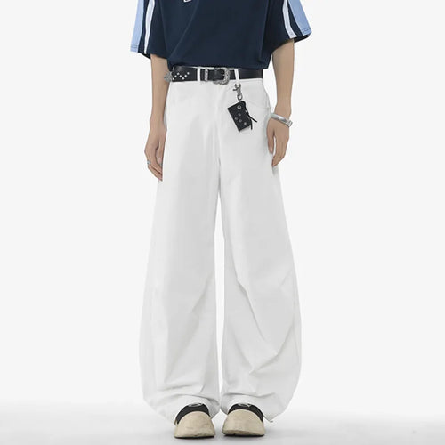 Load image into Gallery viewer, Spring Male Casual Pants New Korean Fashion Solid Color Floor Design Trousers Wide Leg Trendy Menwear Overalls 2025 9W1394
