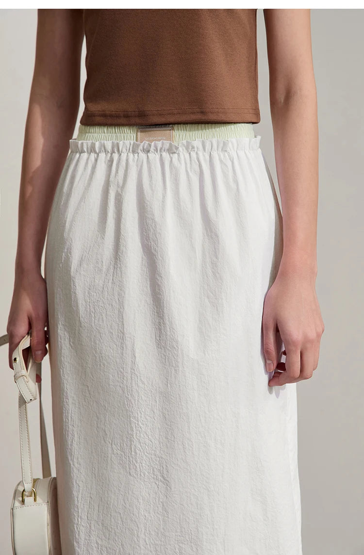 Office Lady Summer Skirt for Women New 2025 Solid Sunscreen Straight Thin Mid Length Skirts Female Fashion Casual 12542033