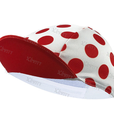 Polyester/Fleece BIke Cycling Caps Winter And Summer Red White Dots Sports Bicycle Hats Elasticity
