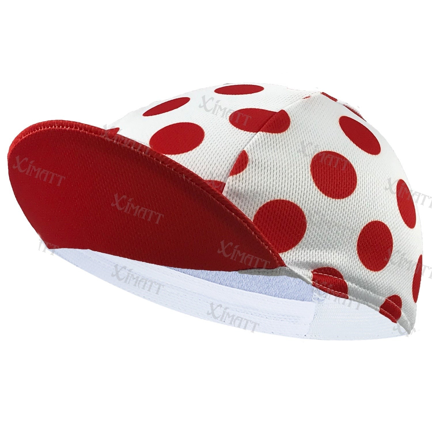 Polyester/Fleece BIke Cycling Caps Winter And Summer Red White Dots Sports Bicycle Hats Elasticity