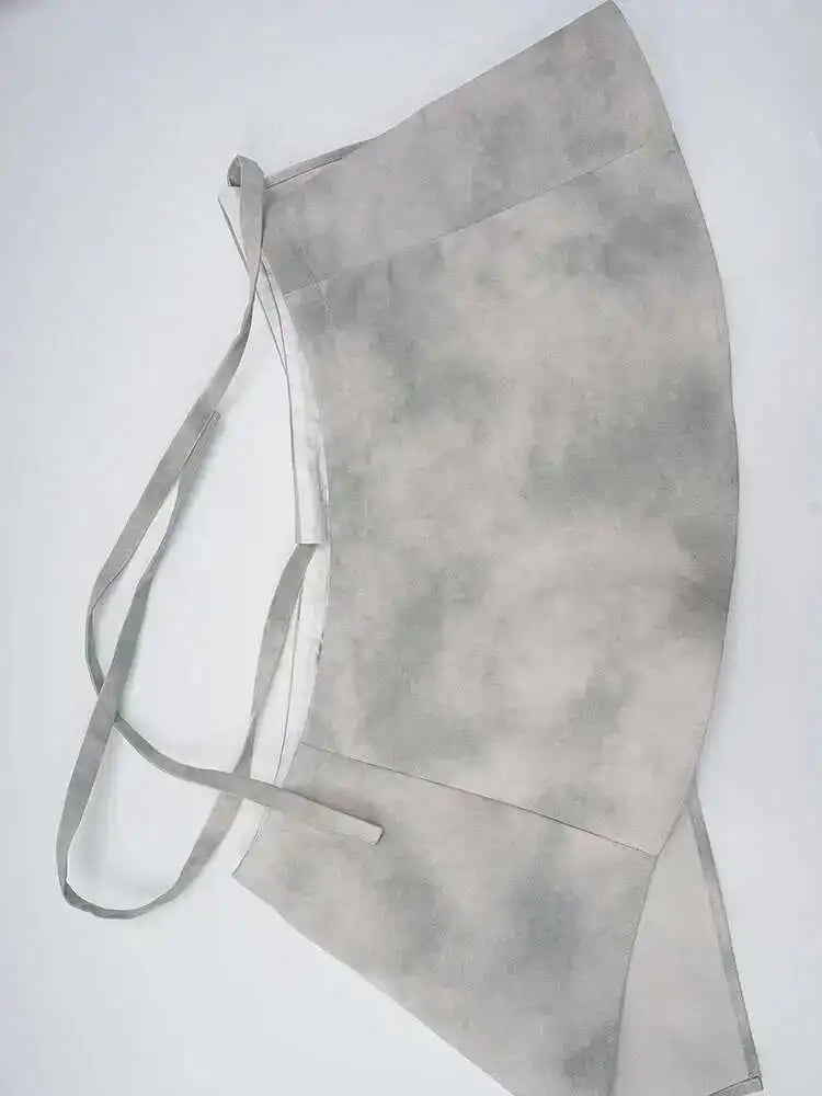 High Waist Gray Printed Pleated Drawstring Long Wide Leg Pants New Trousers Women Fashion Tide Spring Autumn 2025 CPDB314