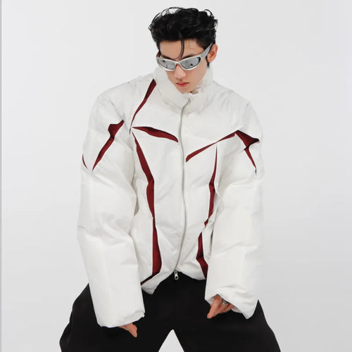 Load image into Gallery viewer, Niche Design Men Cotton Jacket Stand Collar Thickened Parka Color Matching 2024 Winter Casual Male Tops Fashion 9A6215
