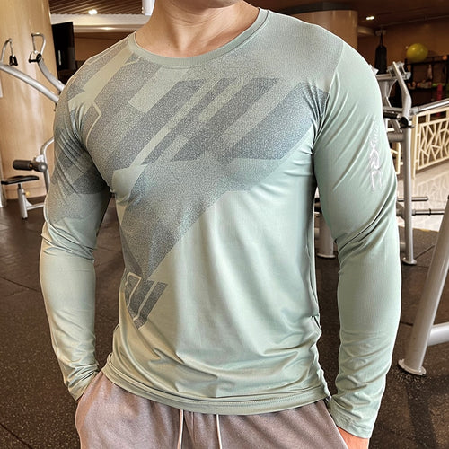 Load image into Gallery viewer, Men Fitness Compression Sport Shirt High Quality Running Long Sleeve Upper Clothing Crew Neck Swearshirt Male Rash Guard Wicking
