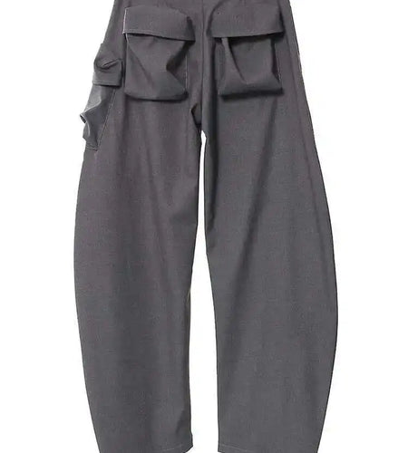 Low Waist Gray Irregular Cut Pockts Long Cargo Pants New Loose Fit Trousers Women Fashion Tide Spring Autumn 2025 1DH2816