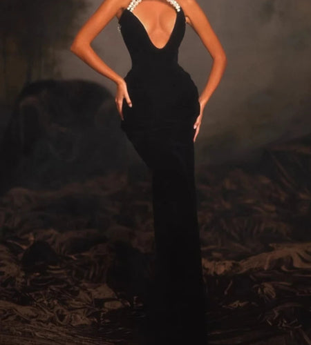 Solid Spliced Pearl Slimming Dresses For Women Slash Neck Sleeveless High Waist Temperament Dresses Female Fashion