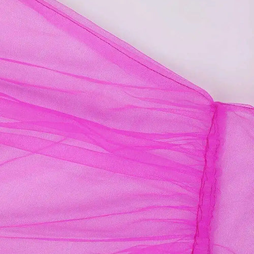 Load image into Gallery viewer, Women Purple Ruffles Mesh Perspective Big Size Long Dress New Round Neck Half Sleeve Fashion Spring Summer 2025 JR7711
