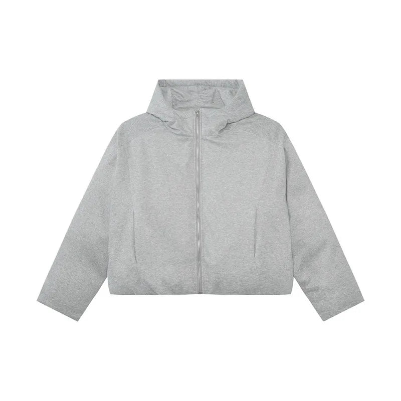 Men's Padded Jackets Hooded Korean Style Zipper Thickened Coats Solid Color Casual Simpl Short Male Cotton Tops 2024 9C9332