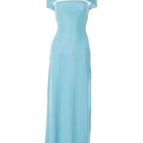 Load image into Gallery viewer, Off-shoulder Strapless Sexy Maxi Dress Women Gown Fashion  Sleeveless Backless High Waist Split Club Party Long Dress
