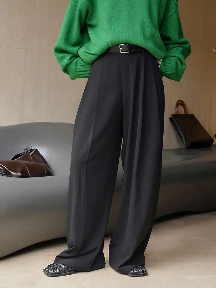 High Waist Purple Brief Long Wide Leg Elegant Pants New Loose Fit Trousers Women Fashion Tide Spring Autumn 2025 1DH1026