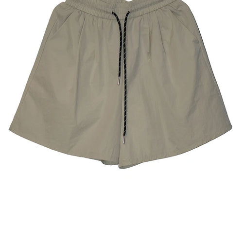 Load image into Gallery viewer, Women White Drawstring Pocket Casual Wide Leg Shorts New High Waist Trousers Fashion Tide Spring Summer 2025 1DJ1389
